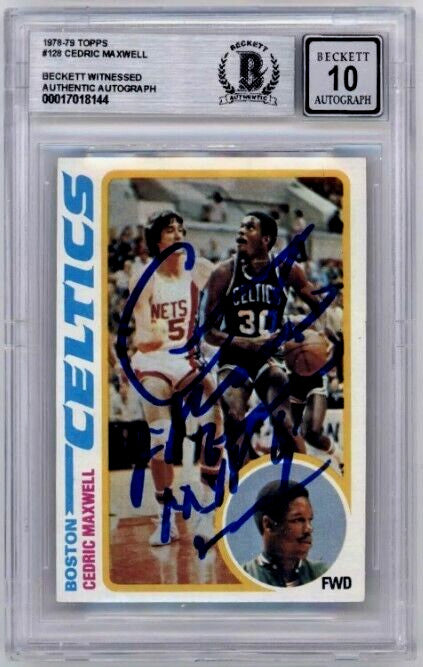 Cedric Maxwell 1978-79 Topps #128 Rookie RC Signed Insc Beckett BAS BGS 10 Auto-1