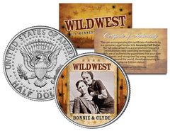 BONNIE & CLYDE * Serie del Salvaje Oeste * Moneda de medio dólar estadounidense JFK Kennedy-1