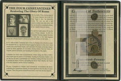 Four Constantines Album Roman Bronze Coins Certificate of Authenticity 305 C.E.-1