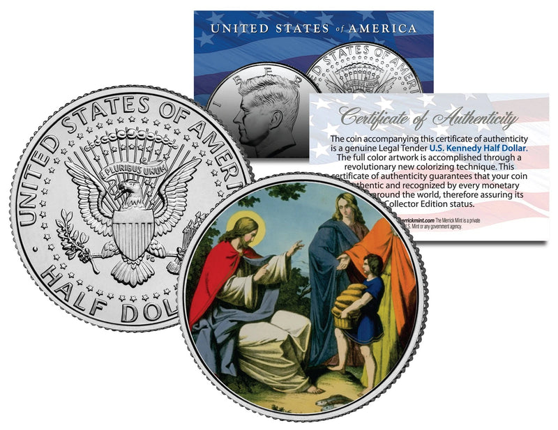 JESUS CHRIST * BLESSING * JFK Kennedy Half Dollar U.S. Colorized Coin Religious-1
