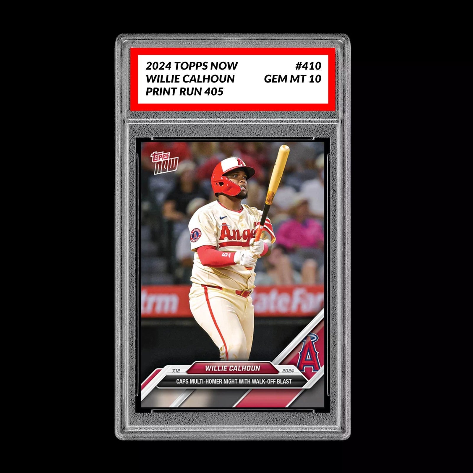 Graded 10 Willie Calhoun 2024 Topps Now #410 Multi HR Night Los Angeles Angels