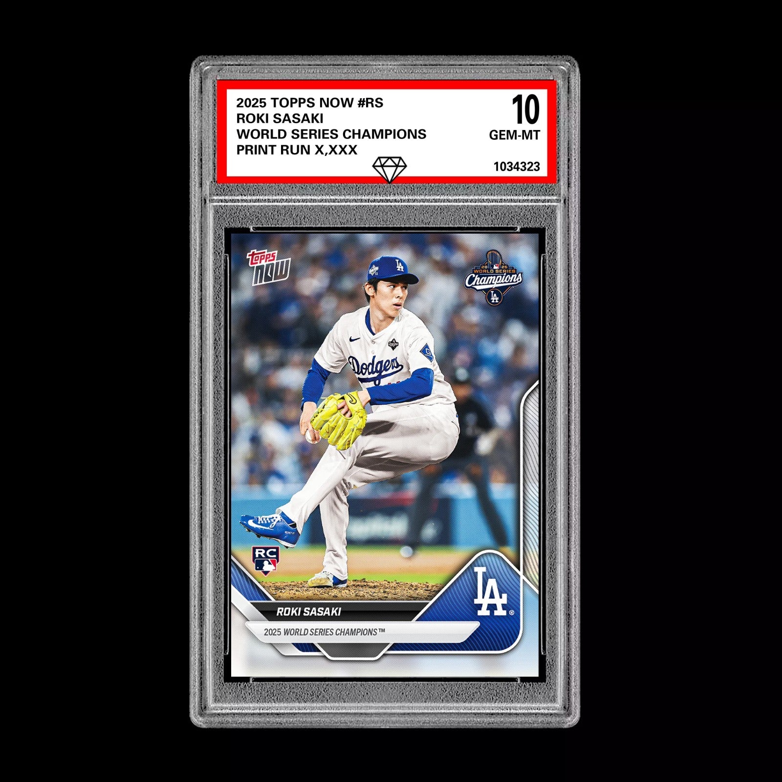 Graded 10 Roki Sasaki RC Rookie Card WORLD SERIES 2025 MLB Topps NOW WS-14-1
