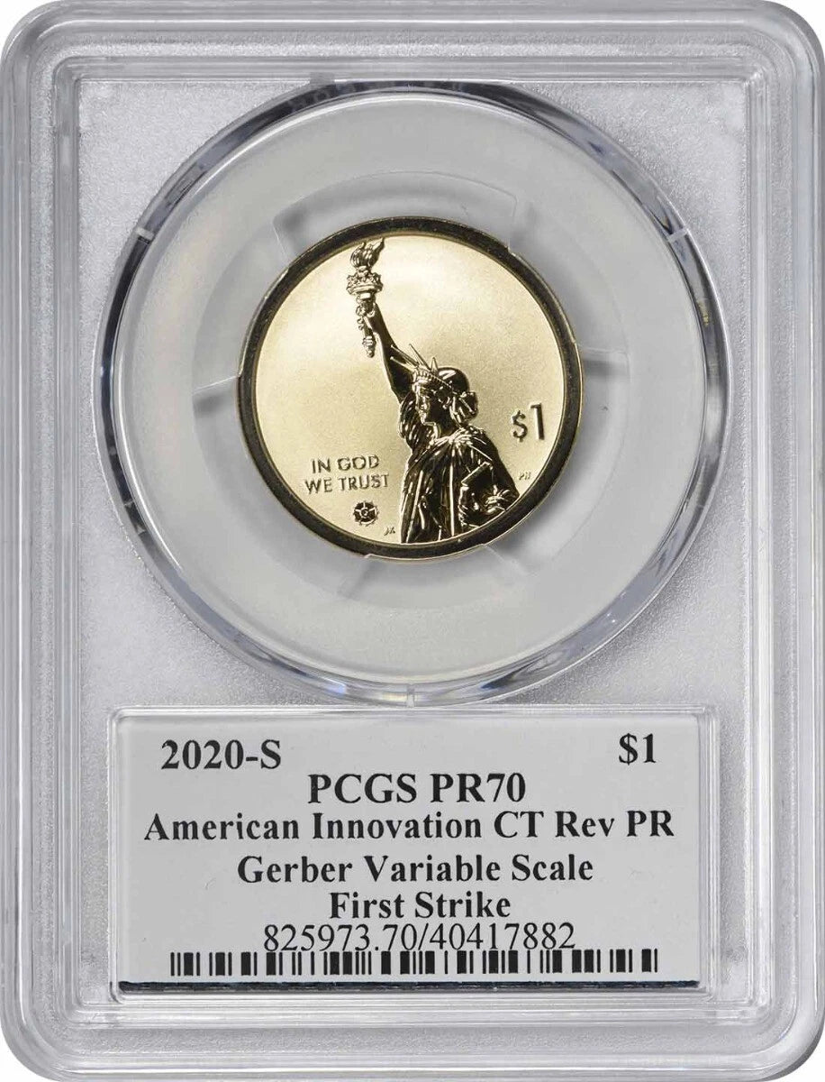2020-S American Innovation Dollar CT Gerber Variable Reverse Proof PR70 FS PCGS-2