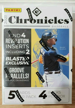 Caja Blaster de béisbol Panini Chronicles MLB 2021, nueva, sellada de fábrica, para tarjetas coleccionables, caja minorista, insertos de tarjetas de novato, artículos de colección. -1