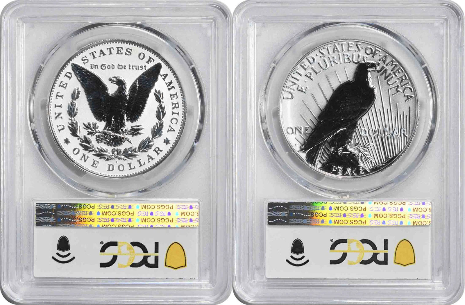 2024-S Morgan Peace Silver Dollar Reverse Proof Set PR69 FS PCGS Special Labels