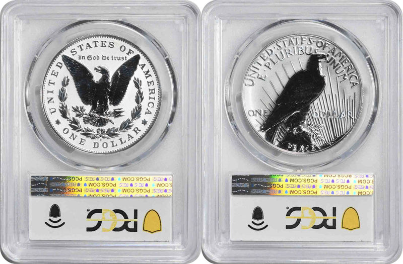 2024-S Morgan Peace Silver Dollar Reverse Proof Set PR69 FS PCGS Special Labels-2