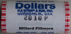 2010 P Millard Fillmore Uncirculated One Dollar 25 Golden Coin Roll $1-2