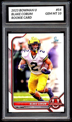 Graded 10 Blake Corum Rookie RC #54 Rams 2022 Upper 1st Bowman U Card Football-1