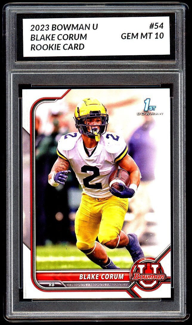 Graded 10 Blake Corum Rookie RC #54 Rams 2022 Upper 1st Bowman U Card Football