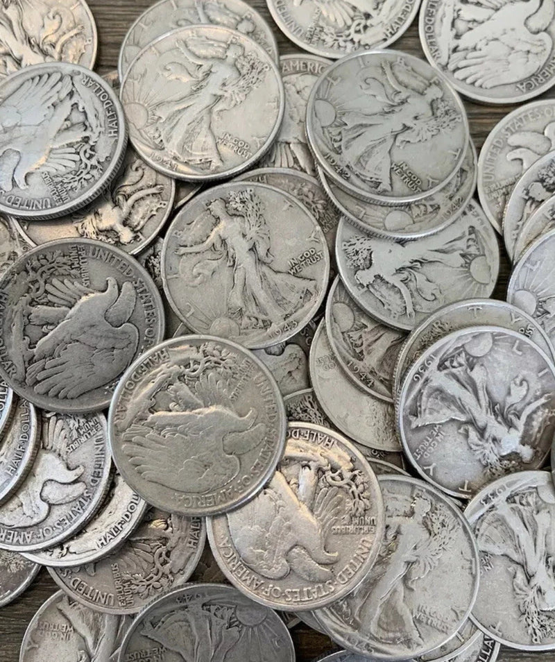 Moneda de medio dólar Walking Liberty, 90 % plata, circulada. ELIGE LA CANTIDAD. ENVÍO GRATIS.-5