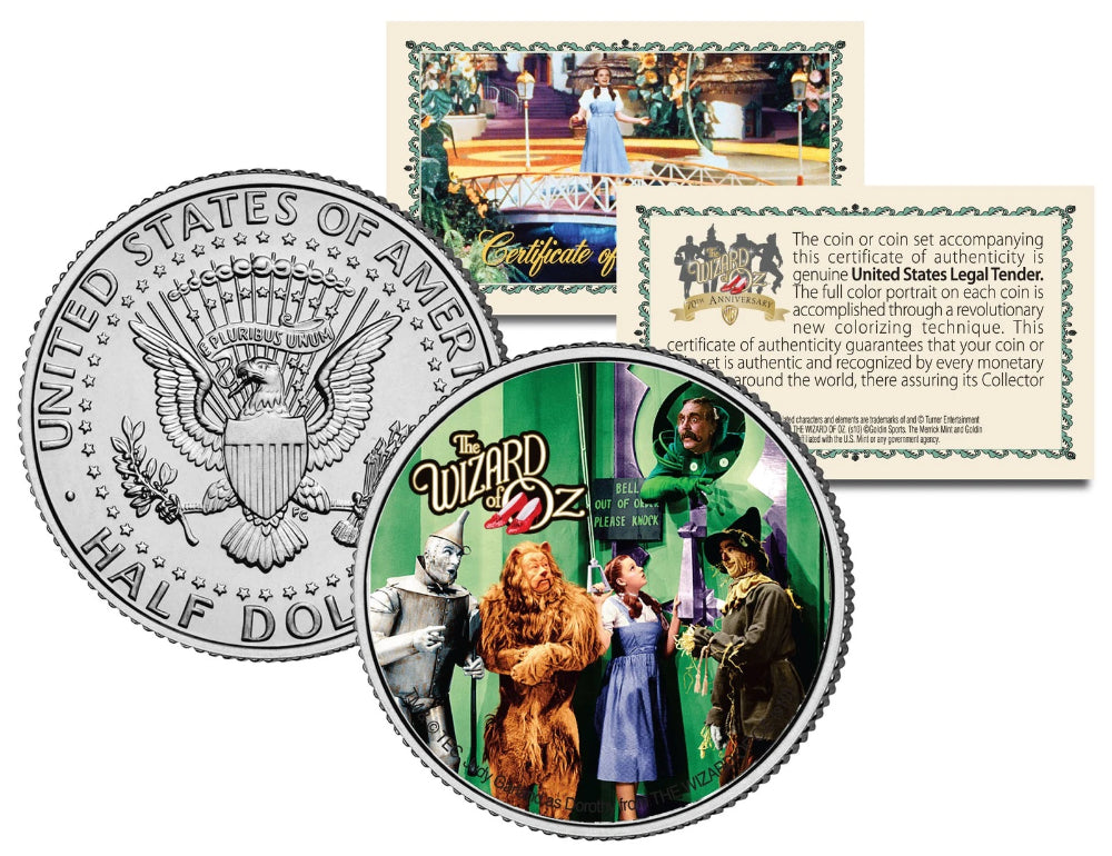 WIZARD OF OZ "The Gatekeeper" Colorized JFK Kennedy Half Dollar US Coin LICENSED