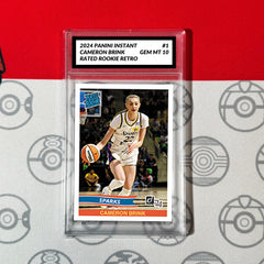 Graded 10 Cameron Brink RATED ROOKIE RETRO RC Card 2024 Panini Instant-1
