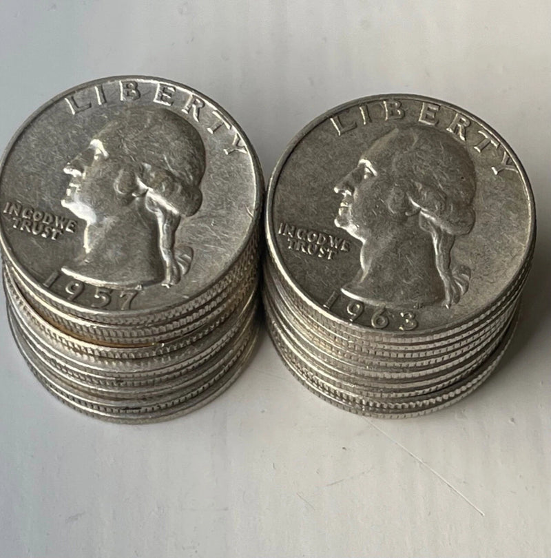 [Lote de 20 Monedas] 1/2 Rollo - Cuarto de Washington - 90% Plata - ¡Elige cuántas!-4