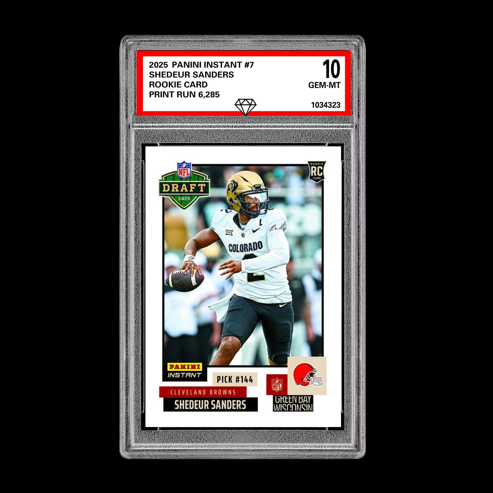 Graded 10 Shedeur Sanders #7 RC Rookie 2025 Panini Instant NFL Cleveland Browns