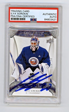 Ilya Sorokin 2020-21 Upper Deck Exquisite Rookies /299 Signed PSA Authentic Auto-1