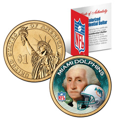 MIAMI DOLPHINS Colorized Presidential $1 Dollar U.S. Coin Football NFL LICENSED-1