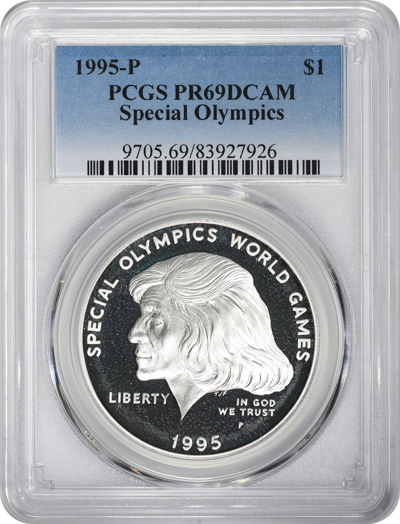 1995-P Special Olympics Silver Commemorative Dollar PR69DCAM PCGS Proof 69 DC-1