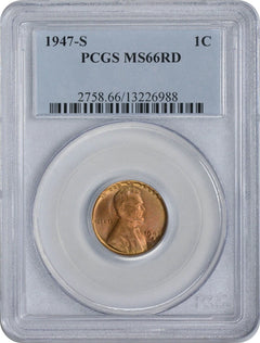 1947-S Lincoln Cent MS66RD PCGS-1