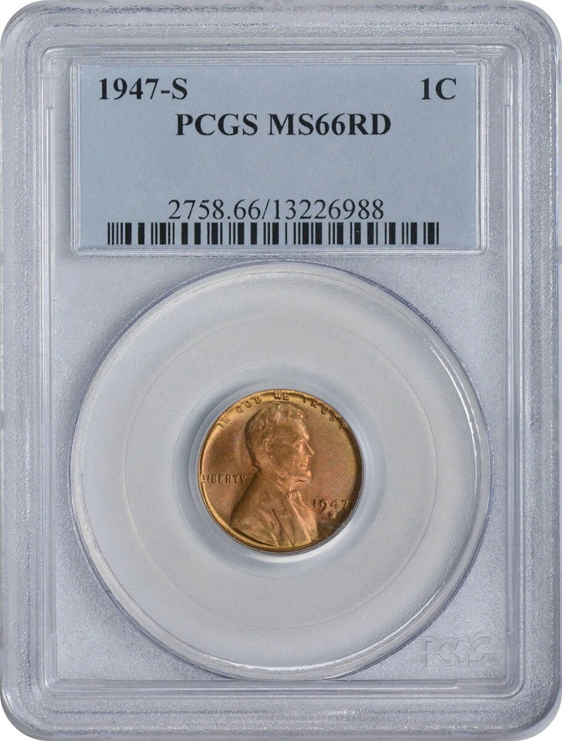 1947-S Lincoln Cent MS66RD PCGS-1