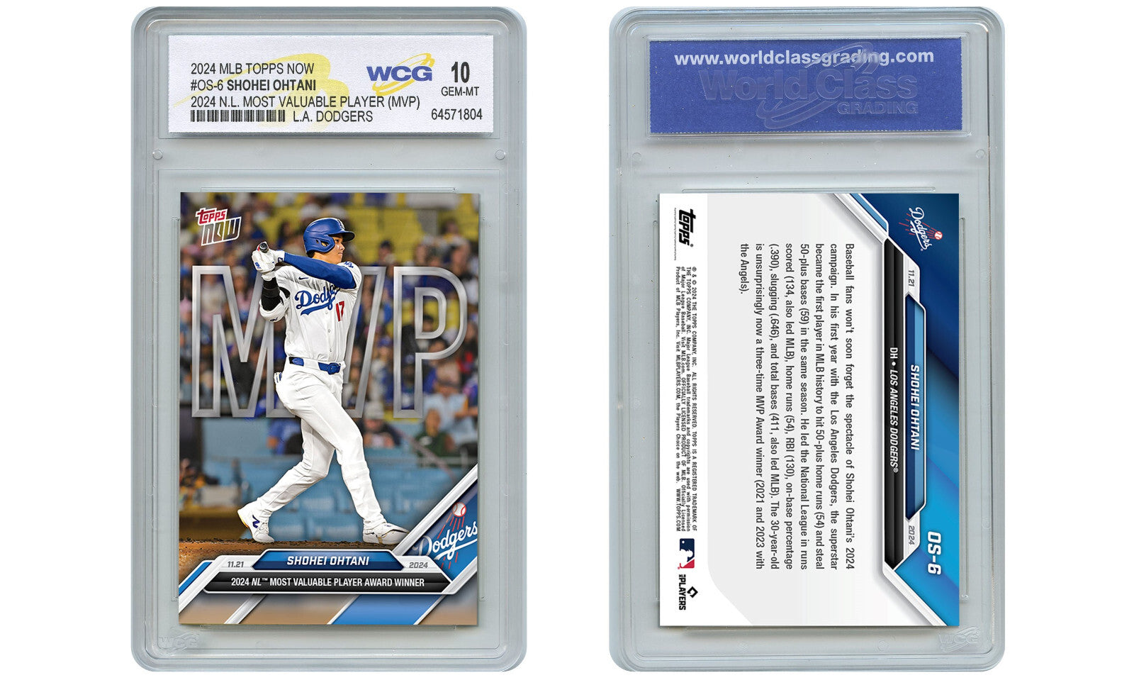 2024 MLB Topps Now SHOHEI OHTANI MVP Card #OS-6 N.L. MVP - Certified GEM MINT 10