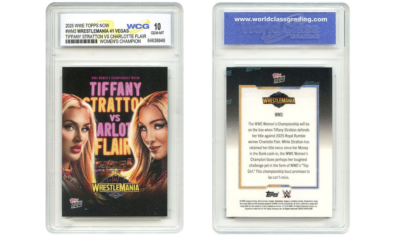 2025 WWE Topps STRATTON vs FLAIR Wrestlemania 41 Card #WM3 - Graded GEM MINT 10-1