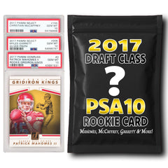 PSA 10 Graded 2017 NFL Rookie Card Mystery Pack (Mahomes, McCaffrey, Watt More!)-1