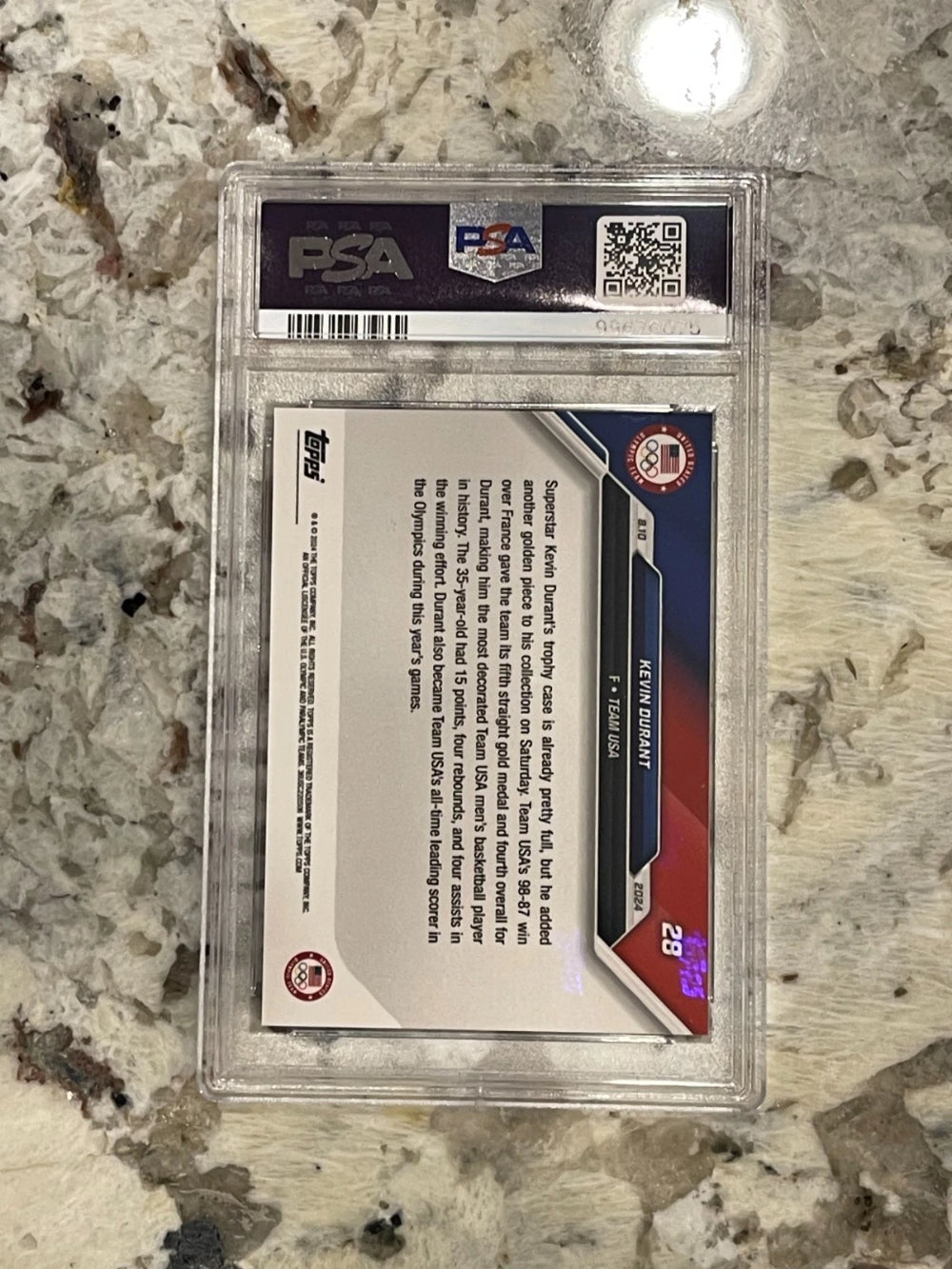 2024 Topps Now Olympics Kevin Durant #28 PSA 10