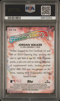 PSA 9 Jordan Walker RC /50 Gold #FS14 2023 Topps Chrome-2