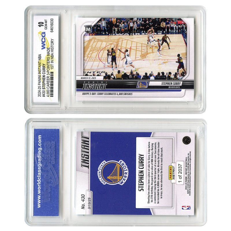 2025 NBA Panini STEPH CURRY 1st EVER 4,000 3-Pointers Card #430 - GEM MINT 10-2