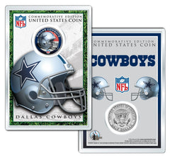 DALLAS COWBOYS NFL Licensed Helmet JFK Half Dollar Coin w/ Display Case LICENSED-1