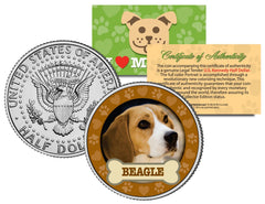BEAGLE Dog JFK Kennedy Half Dollar US Colorized Coin-1