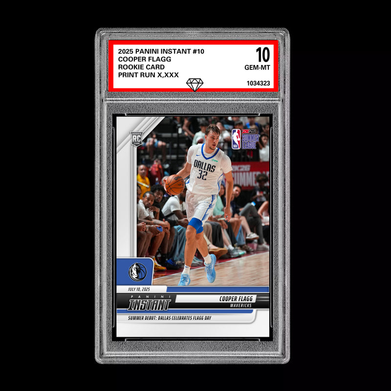Graded 10 Cooper Flagg 2025 Panini Instant #10 RC Dallas DEBUT Mavs Rookie Card-1