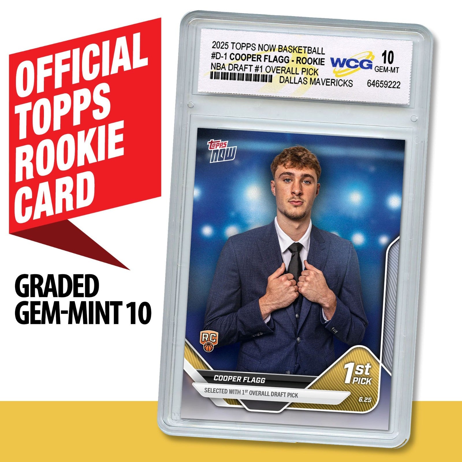 2025 Official Topps Now COOPER FLAGG #1 Draft Pick NBA Rookie Card - GEM MINT 10