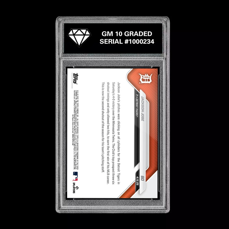 Graded 10 Jackson Jobe 2025 Topps NOW 60 Rookie Earns First Career WIN-2