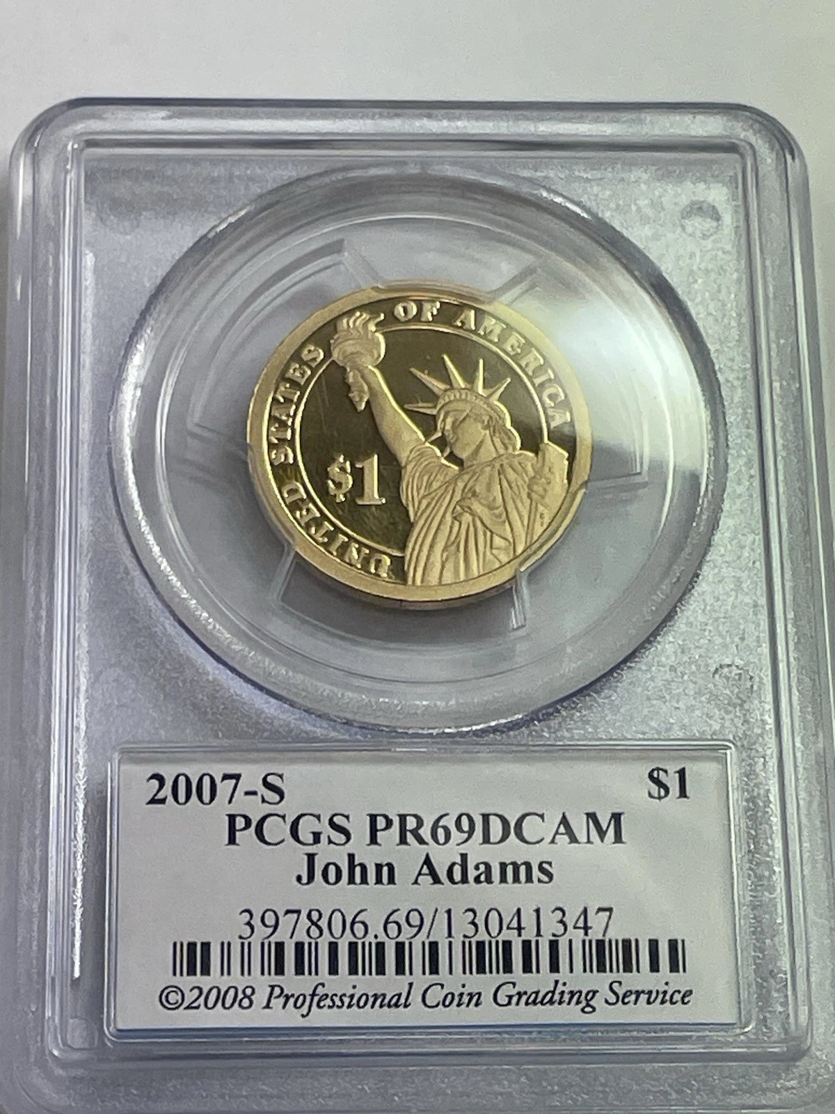 2007-S John Adams One Dollar PCGS- PR 69 D CAM.-6