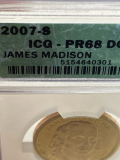 2007-S James Madison One Dollar IC G PR-68 DCAM-6