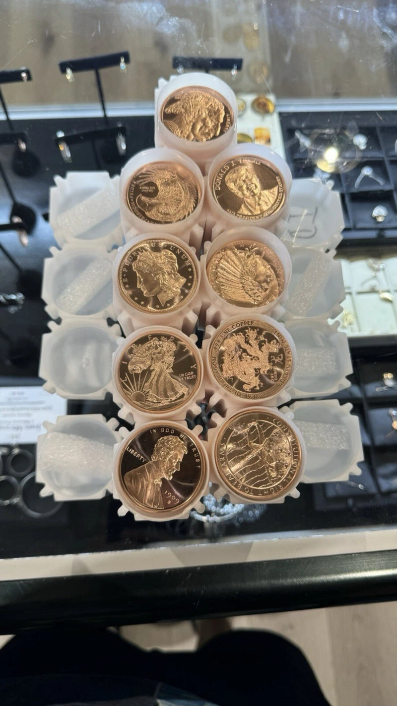 TUBO DE 20 LINGOTES DE COBRE FINO MIXTO DE 1 OZ. 0.999-7