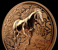 2026 Liberia Lunar Horse UHR Reverse Proof 5 oz Copper Coin w/ COA-4