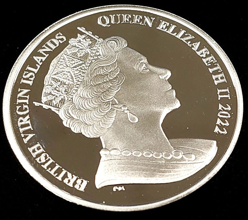 2022 British Virgin Islands Proof $10 Sterling Crown, QE II Platinum Jubilee!-6