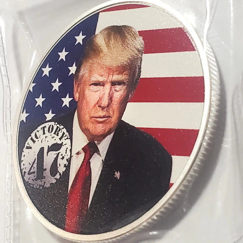1 oz .999 Colorized Silver Round USA Leader President Donald J. Trump Victory 47-6