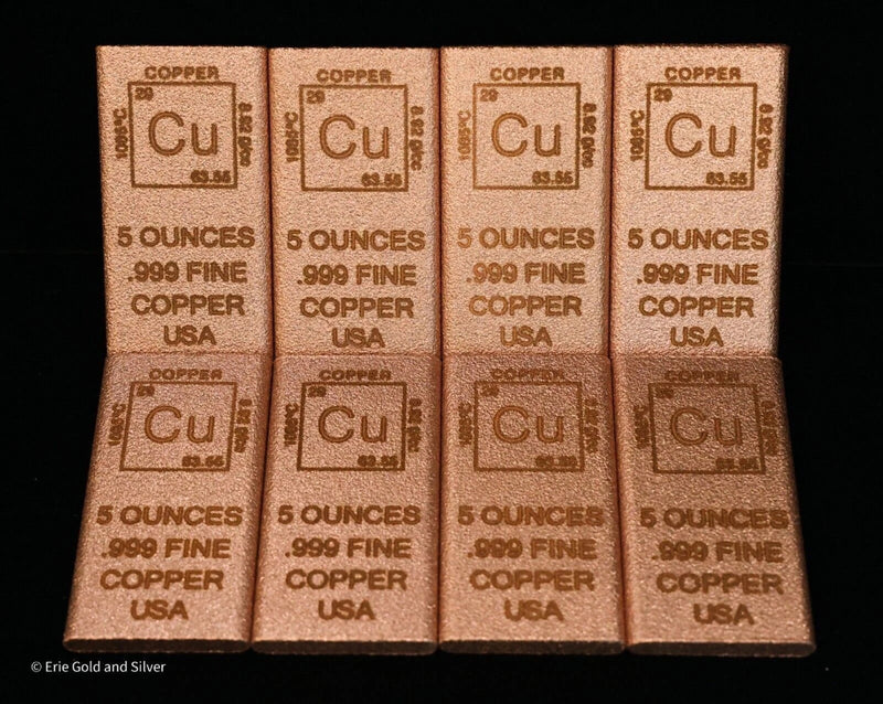 5 oz Copper Bar Element Design Made in USA | Rectangle Ingot Copper Bullion CU-4