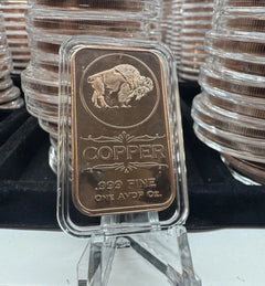 TUBE OF 20 X 1 OZ .999 FINE COPPER BARS BULLION 20 RANDOM PICK-6