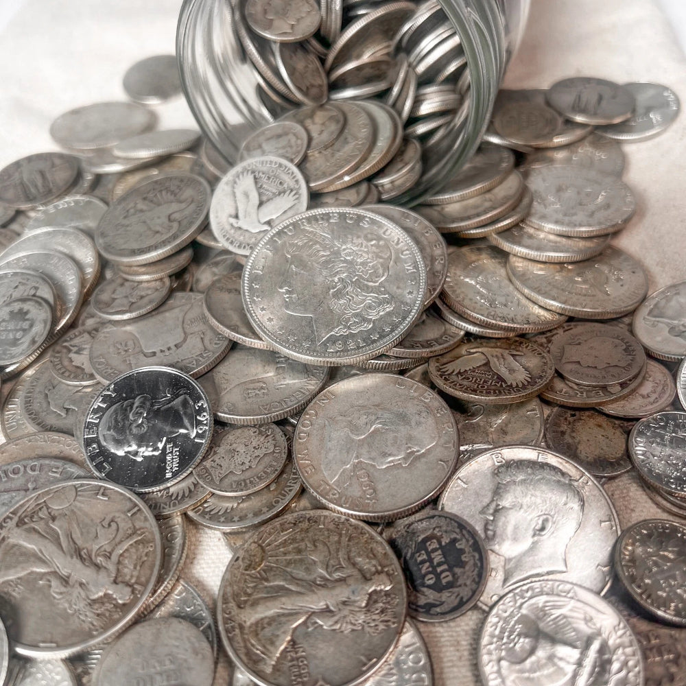 Mason Jar Silver Coin Mixed Lot | ESTATE SALE LIQUIDATION | US Silver Coins-6