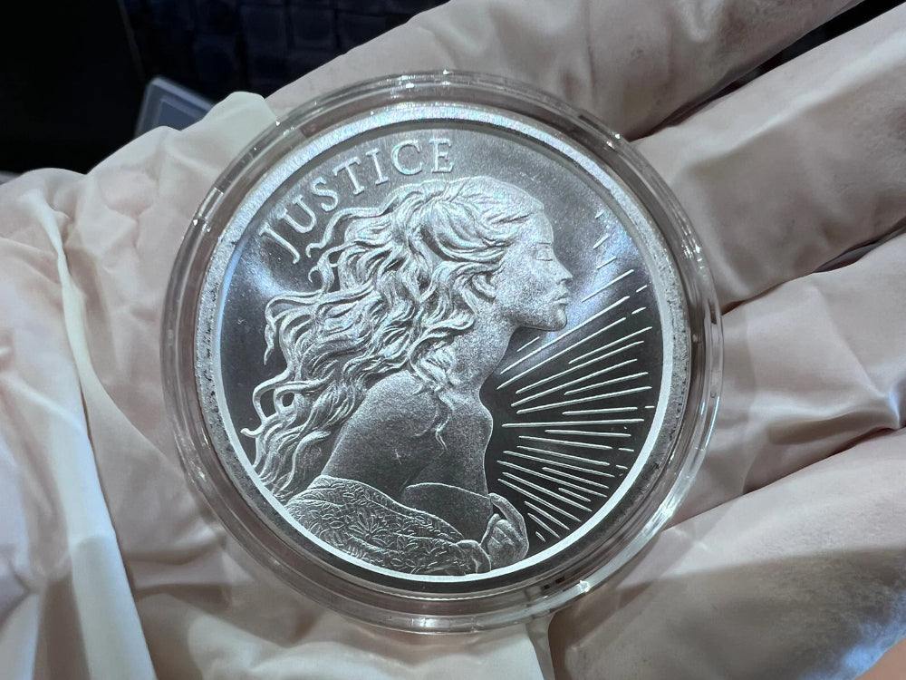 2023 X 1 oz .999 Fine JUSTICE Silver Round Silver Shield BU COIN IN CAPSULE FOB-5