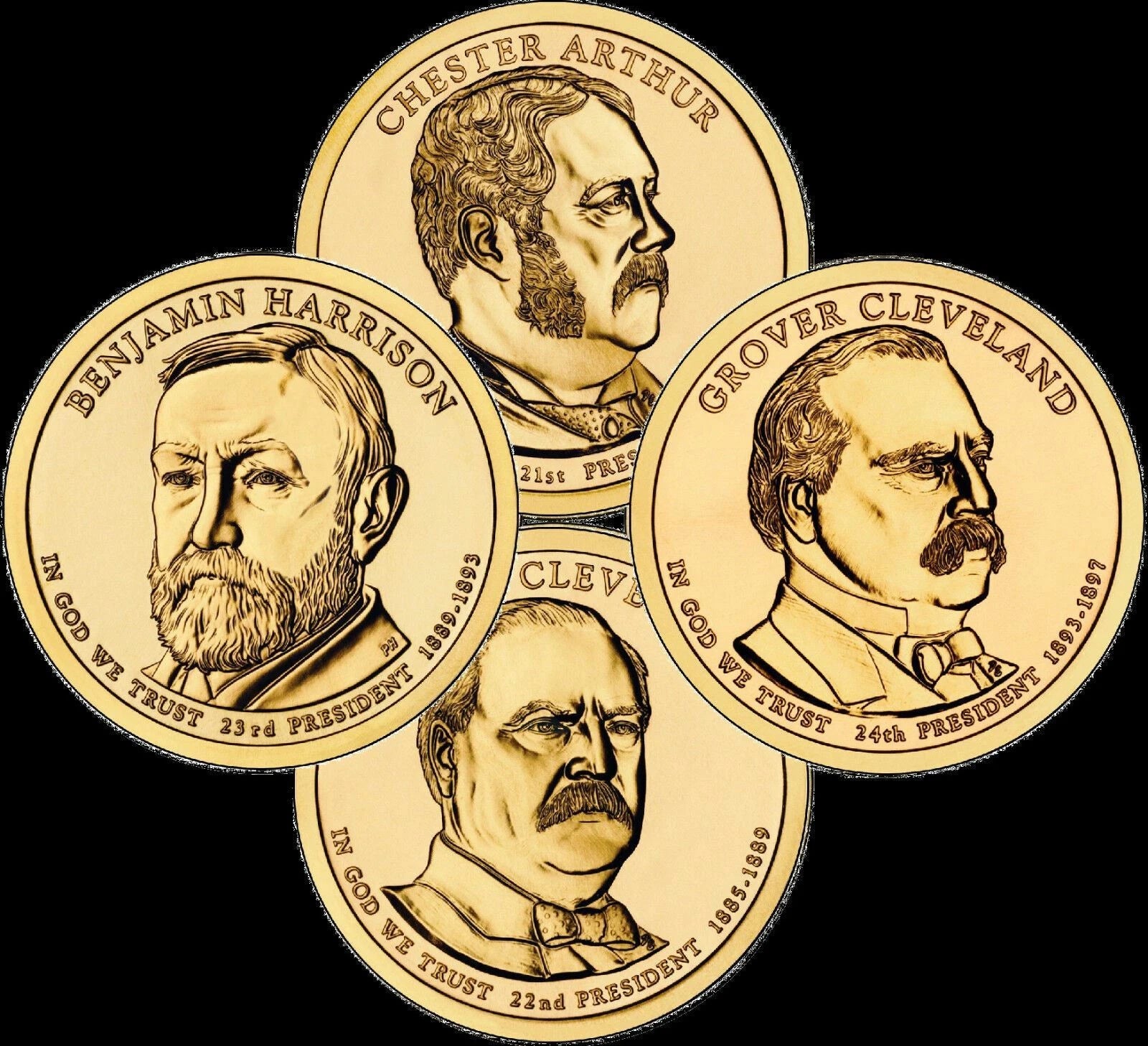 A 2012 Presidential Dollar COMPLETE 4 Coin full SET Brilliant Uncirculated Mint-6
