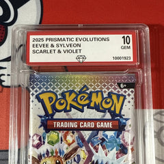 Graded 10 2025 Prismatic Evolutions Sealed Booster Cards Pack Eevee Sylveon-2