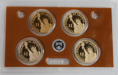 2012 S Presidential Dollar Proof Coin Set 4 Golden Dollars $1 with Box and COA-6