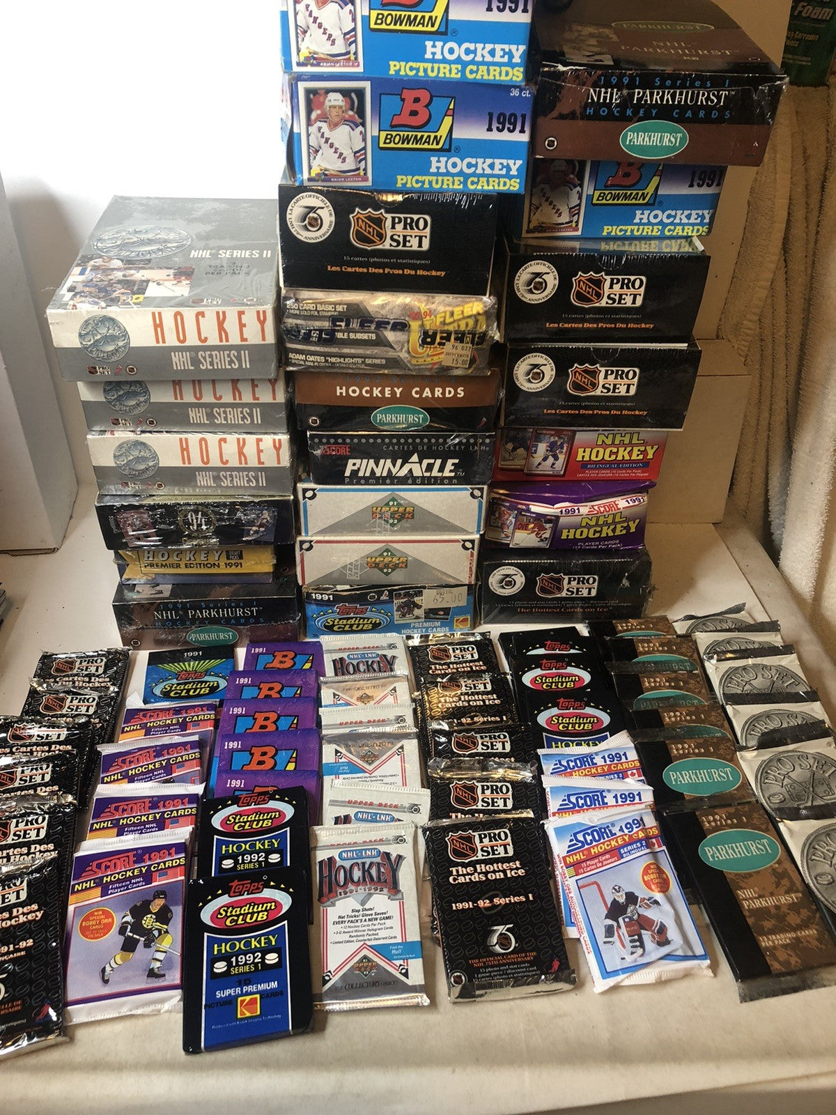 Vintage NHL Hockey Cards Lot 50 Cards – Unopened Packs, Factory Sealed Bulk Bundle, GU or Auto Bonus Inserts, Rare Hockey Card Mix-1