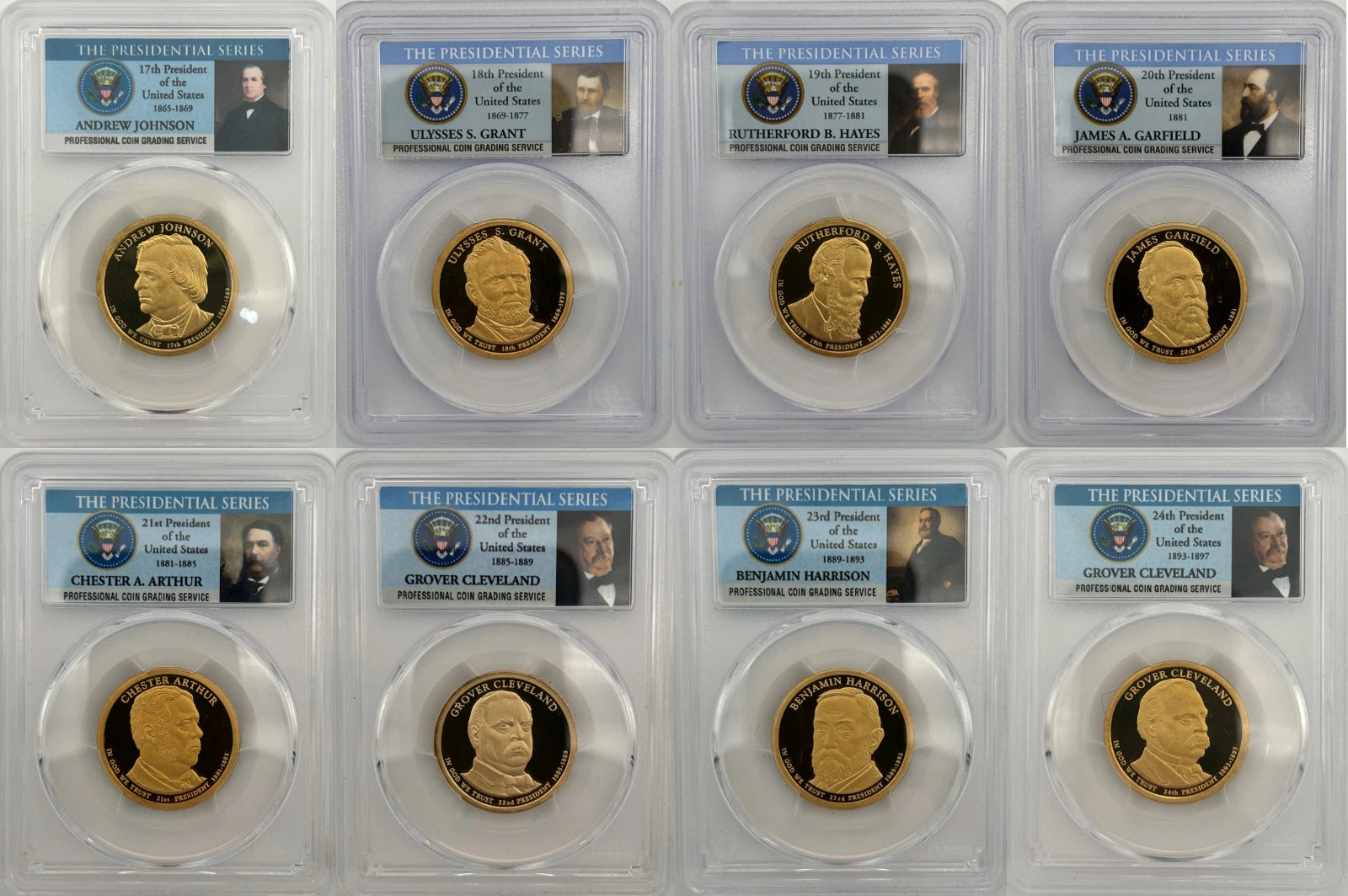 2011 - 2012 S 8 Coin Presidential $1 PCGS 69 Proof Dollar Set-4