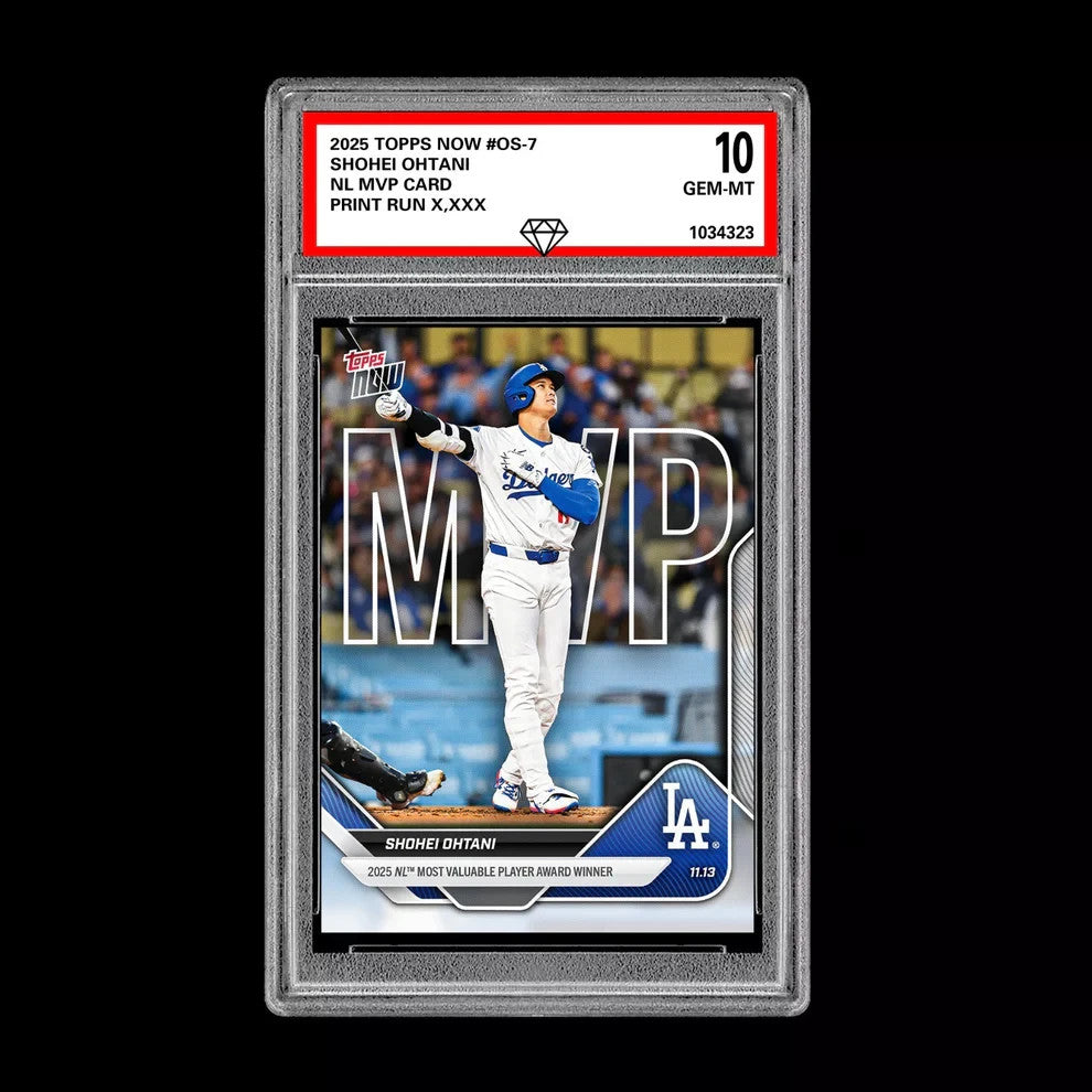 Graded 10 Shohei Ohtani NL MVP Card 2025 Topps NOW Dodgers Baseball Card #OS-7-1